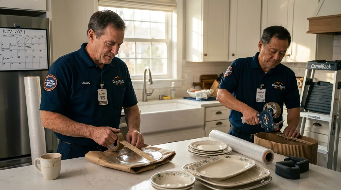 Professional crew packing kitchen dishware in Juneau, AK